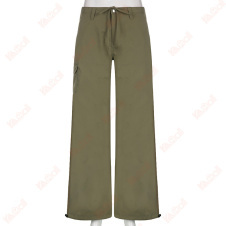 low waist green casual pants